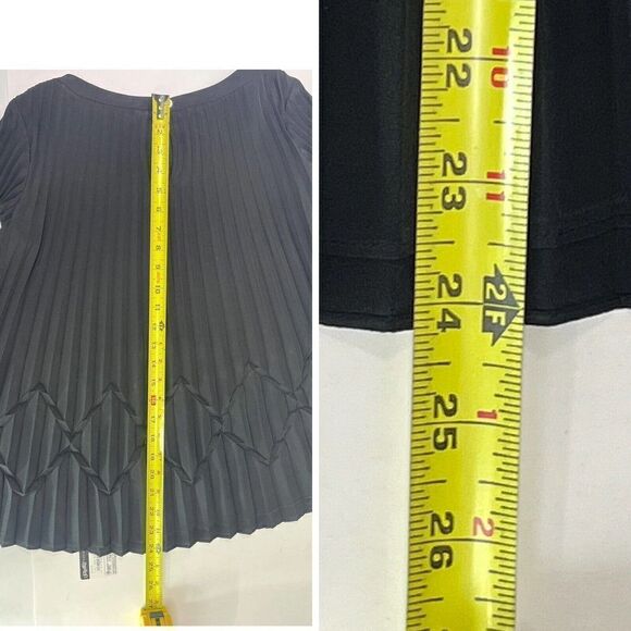 Ted Baker Womens Black Top Size 1 Pleated Boxy Short Sleeve Size 4 US - Picture 8 of 14